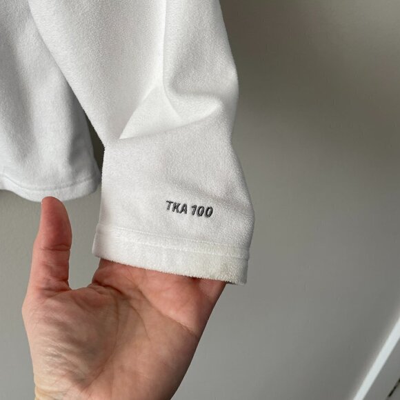 The North Face TKA 100 1/2 Zip Mock Neck Fleece Casual Sweatshirt White Large - Picture 6 of 7